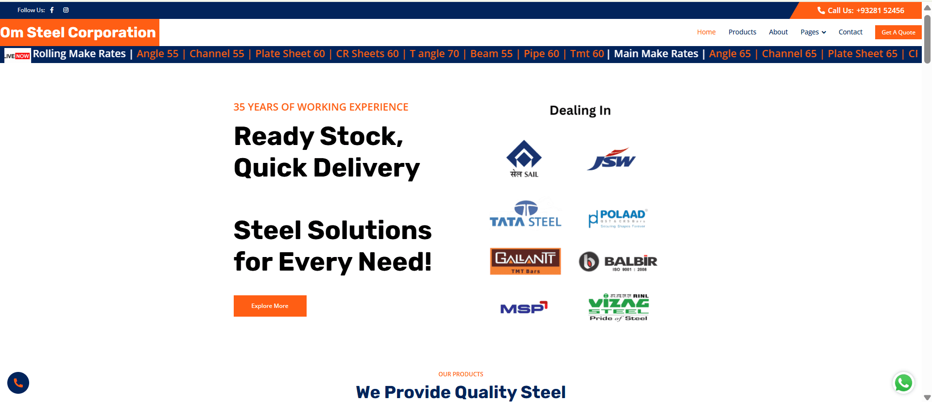 Om Steel Website